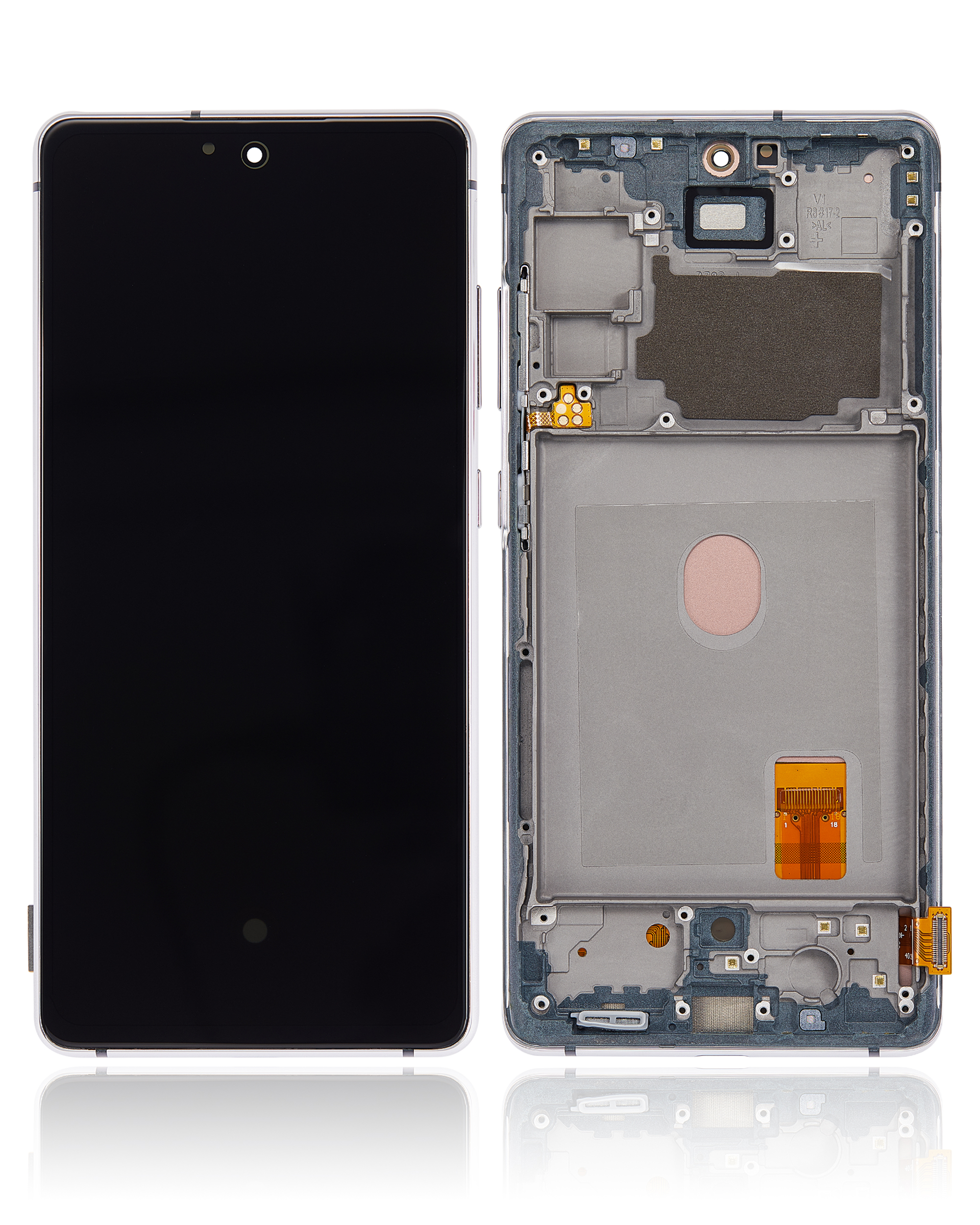 OLED Display mit Rahmen für Samsung Galaxy S20 FE 4G / 5G (Aftermarket Plus) (Cloud White) – Bild 2