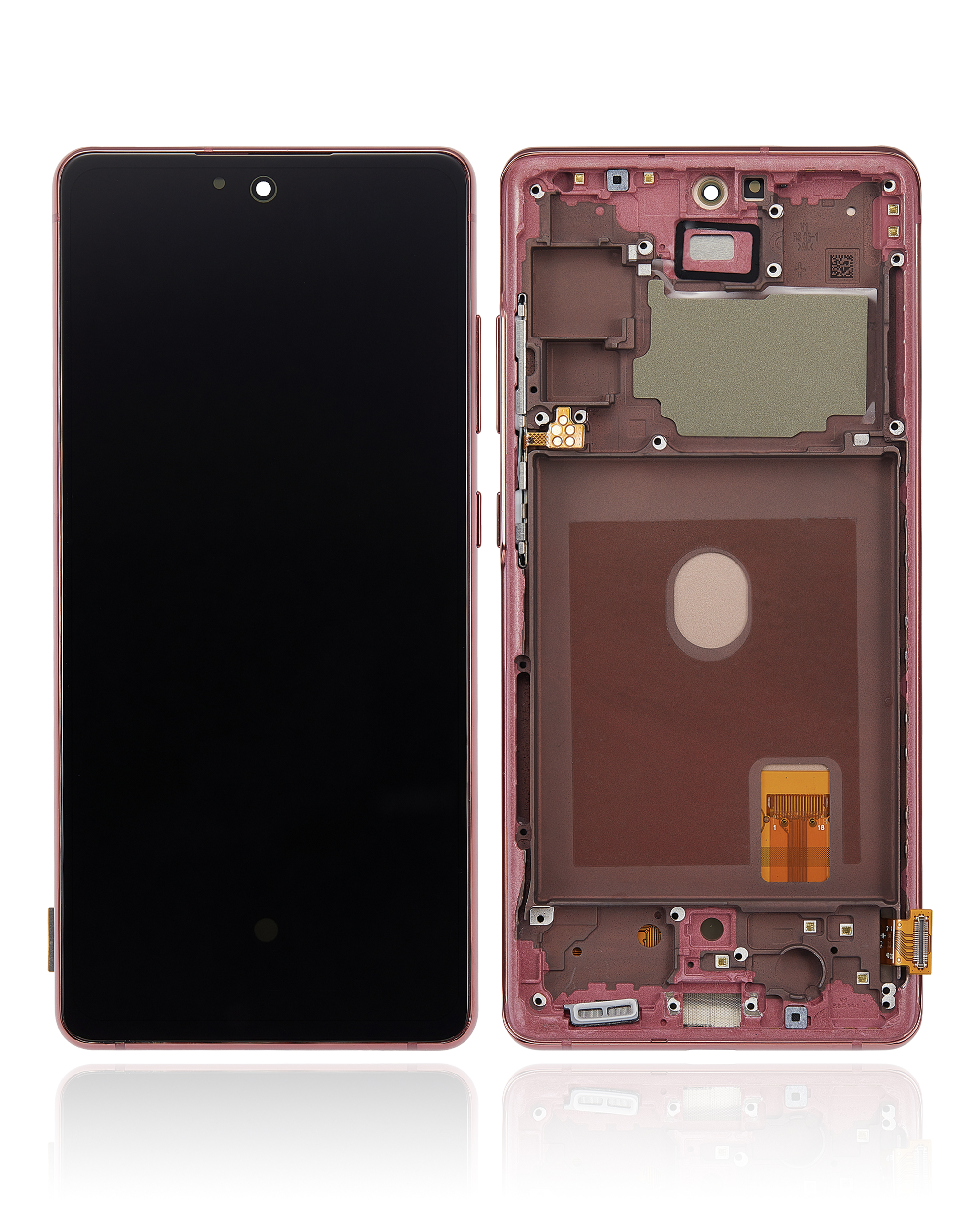 OLED Display mit Rahmen für Samsung Galaxy S20 FE 4G / 5G (Aftermarket Plus) (Cloud Red) – Bild 2
