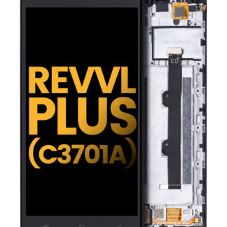 LCD Display mit Rahmen für T-Mobile Revvl Plus (C3701A) (professionell aufgearbeitet) (Black (Schwarz))