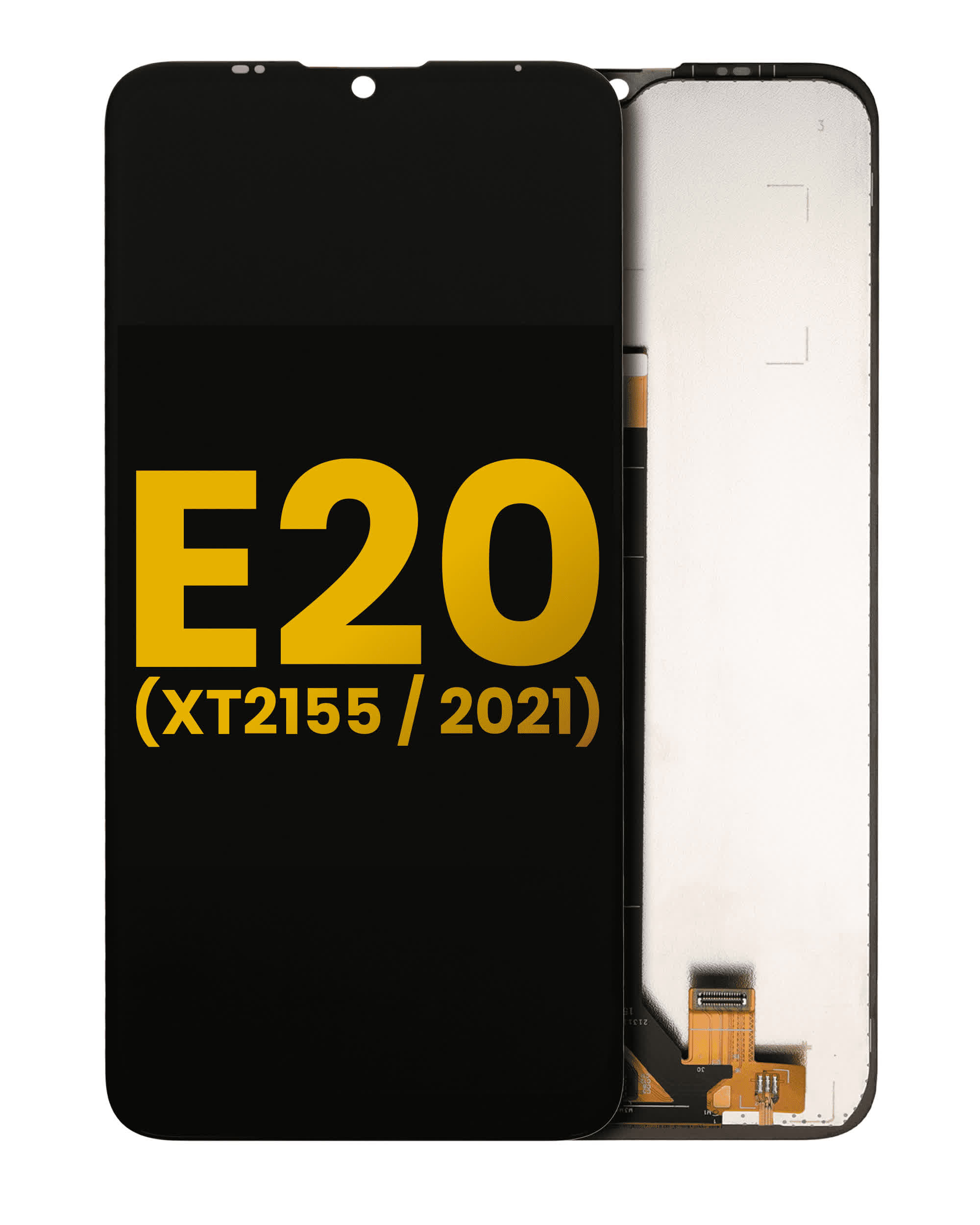 LCD Display ohne Rahmen für Motorola Moto E20 (XT2155 / 2021) (professionell aufgearbeitet) (Black (Schwarz))