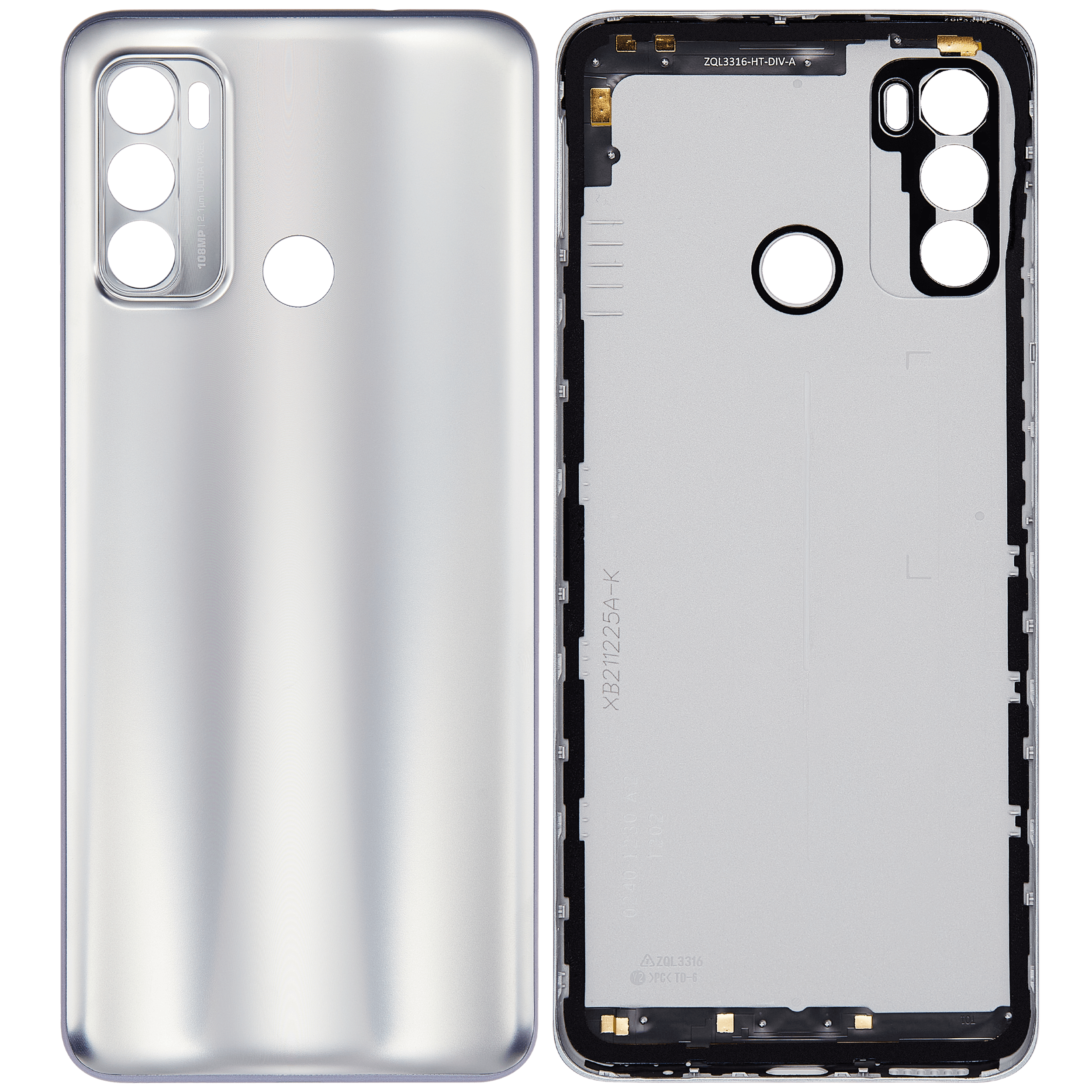 Rückdeckelglas für Motorola Moto G60 (XT2135 / 2021) (Silver (Silber)) – Bild 2