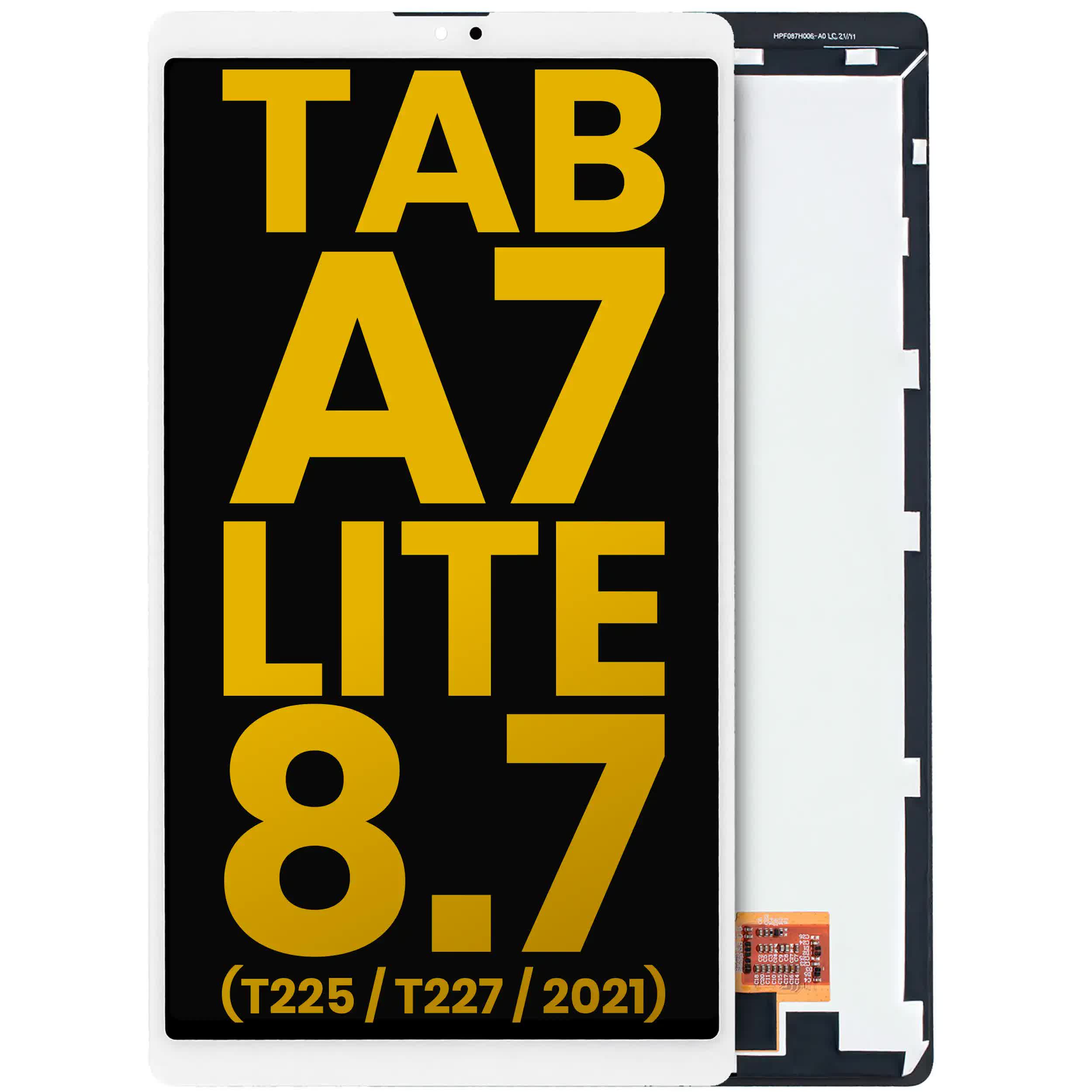 LCD Display ohne Rahmen für Samsung Galaxy Tab A7 Lite 8.7" (2021) (T225 / T227) (Cellular Version) (professionell aufgearbeitet) (White (Weiß))