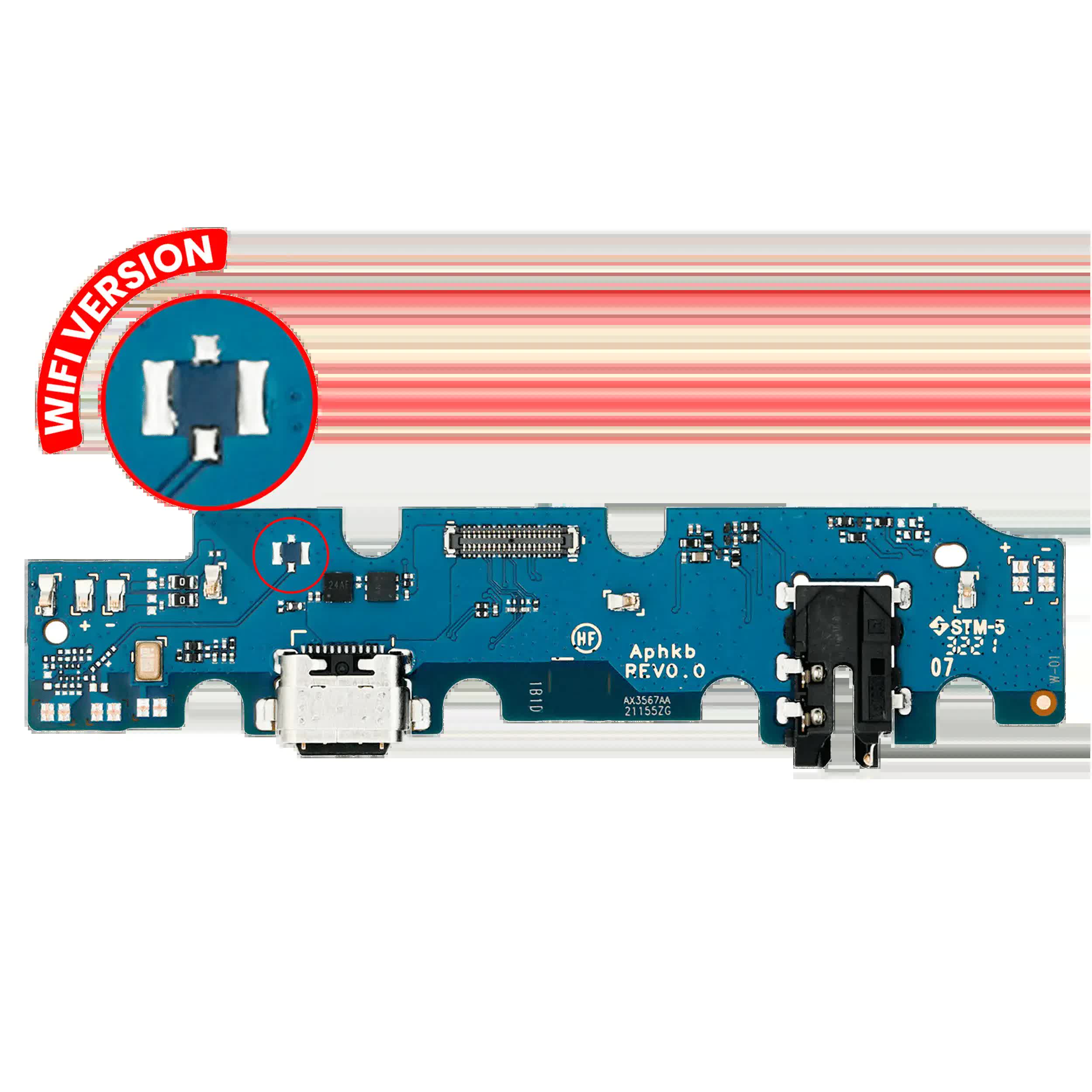 Ladebuchse mit PCB-Platine für Samsung Galaxy Tab A7 Lite 8.7" (T220) (2021) (WiFi Version) (Premium)