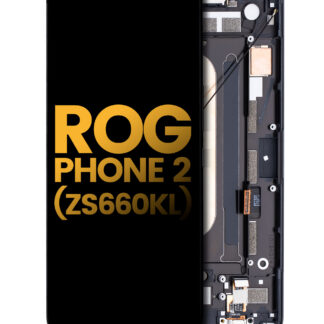 OLED Display mit Rahmen für Asus ROG Phone 2 (ZS660KL) (professionell aufgearbeitet) (Matte Black)