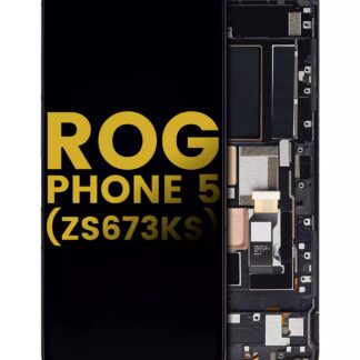 OLED Display mit Rahmen für Asus ROG Phone 5 (ZS673KS) (professionell aufgearbeitet) (Phantom Black)