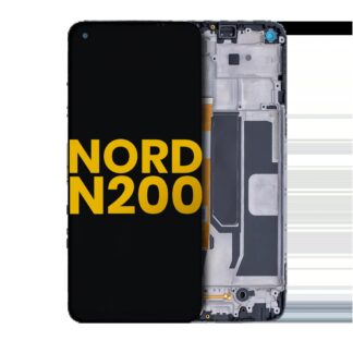 LCD Display mit Rahmen für OnePlus Nord N200 5G (professionell aufgearbeitet)