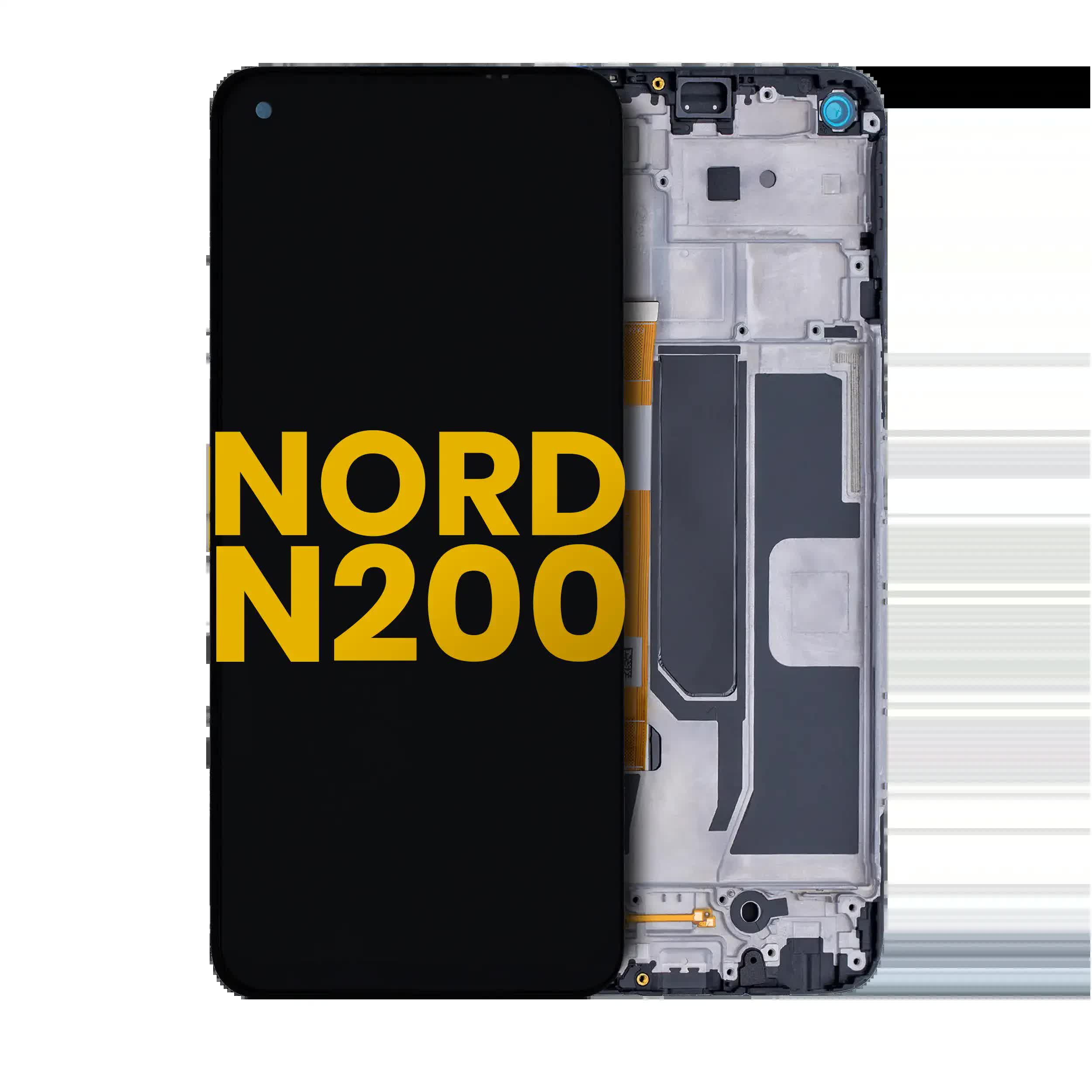LCD Display mit Rahmen für OnePlus Nord N200 5G (professionell aufgearbeitet)