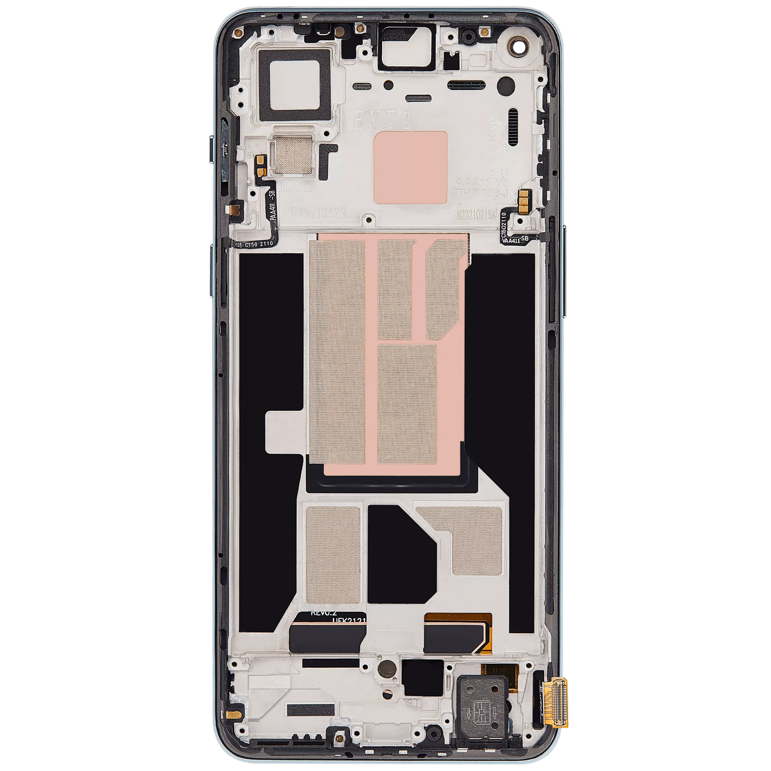 OLED Display mit Rahmen für OnePlus Nord 2 5G (Aftermarket Plus) (Blue Haze) – Bild 4