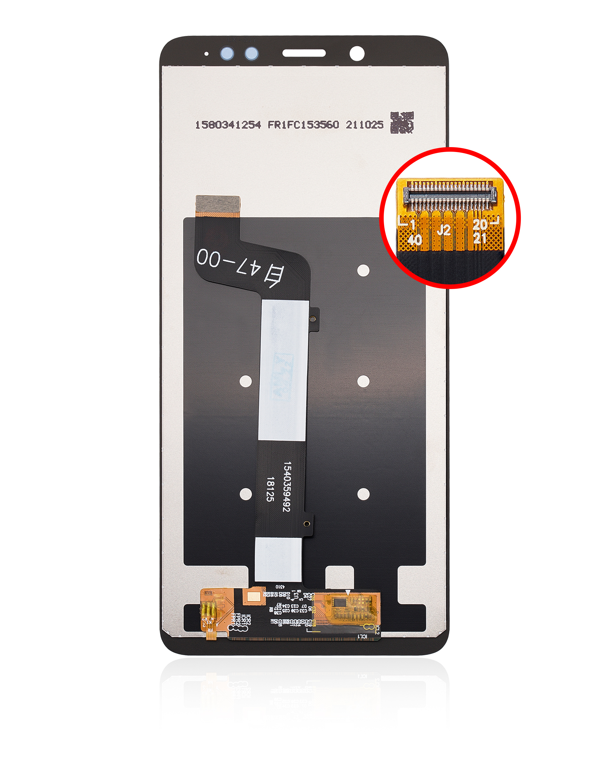 LCD Display ohne Rahmen für Xiaomi Redmi Note 5 (professionell aufgearbeitet) (White (Weiß)) – Bild 4