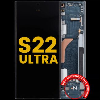 OLED Display mit Rahmen für Samsung Galaxy S22 Ultra 5G (US & International Version) (professionell aufgearbeitet) (Green (Grün))