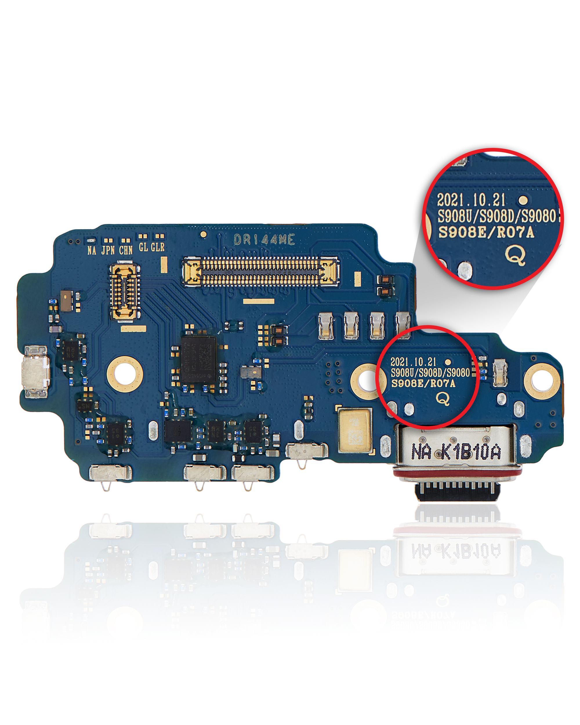 Ladebuchse mit SIM-Kartenleser für Samsung Galaxy S22 Ultra 5G (US-Version) (Premium) – Bild 3