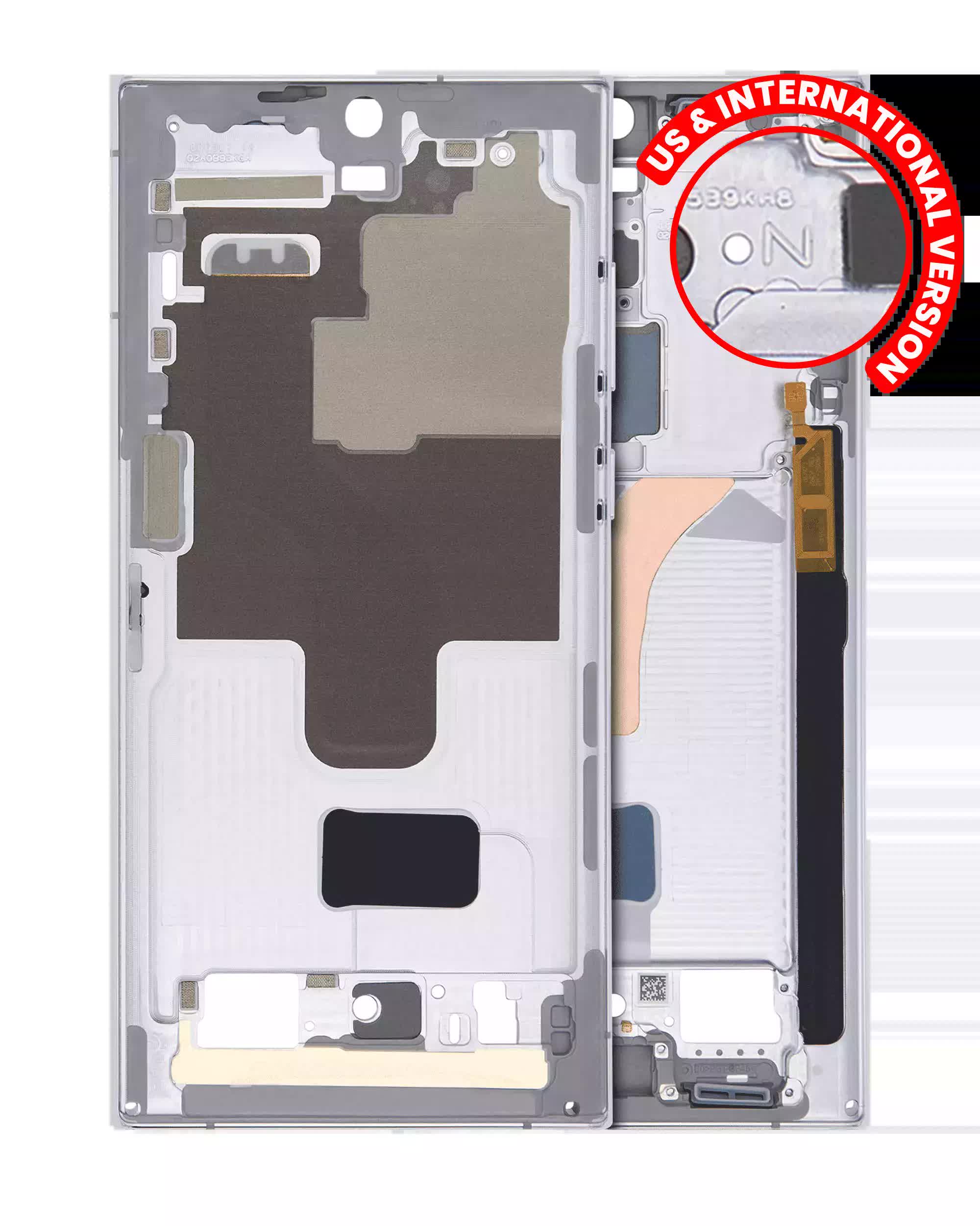 Mittelrahmen für Samsung Galaxy S22 Ultra 5G (US & International Version) (White (Weiß))