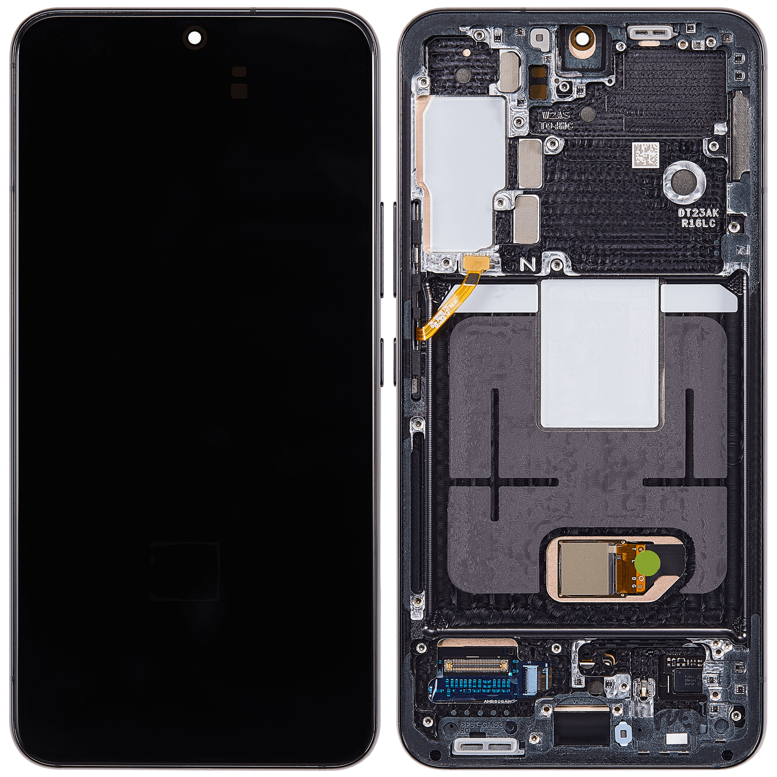 OLED Display mit Rahmen für Samsung Galaxy S22 5G (US & International Version) (professionell aufgearbeitet) (Phantom Black) – Bild 2