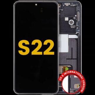 OLED Display mit Rahmen für Samsung Galaxy S22 5G (US & International Version) (professionell aufgearbeitet) (Phantom Black)