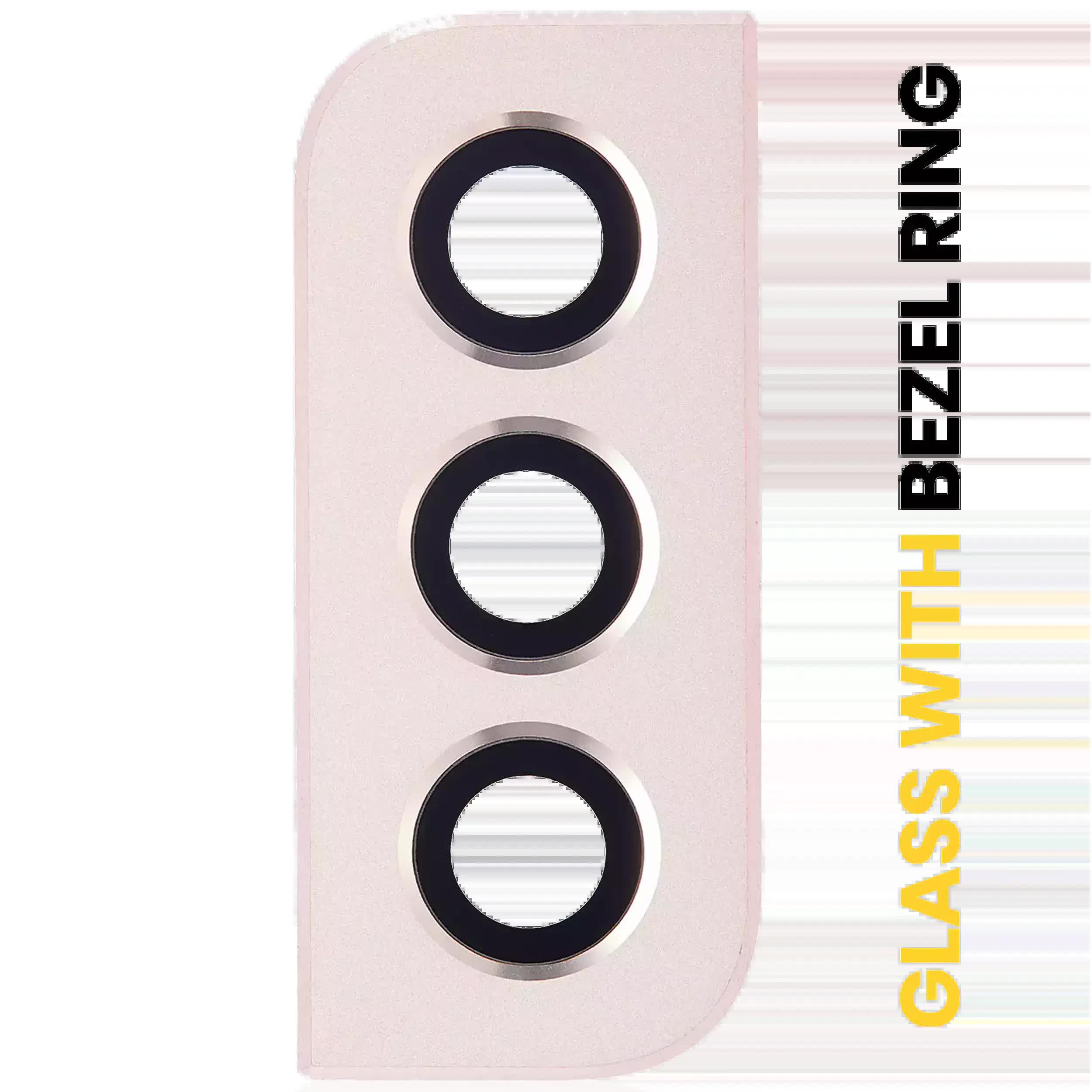 Rückkamera-Glas mit Blendenring für Samsung Galaxy S22 / S22 Plus (Pink Gold)
