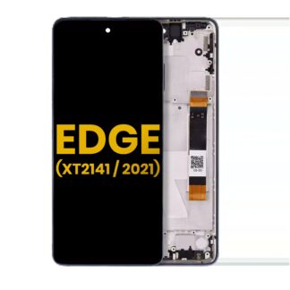 LCD Display mit Rahmen für Motorola Edge 5G (XT2141 / 2021) (professionell aufgearbeitet) (Nebula Blue)
