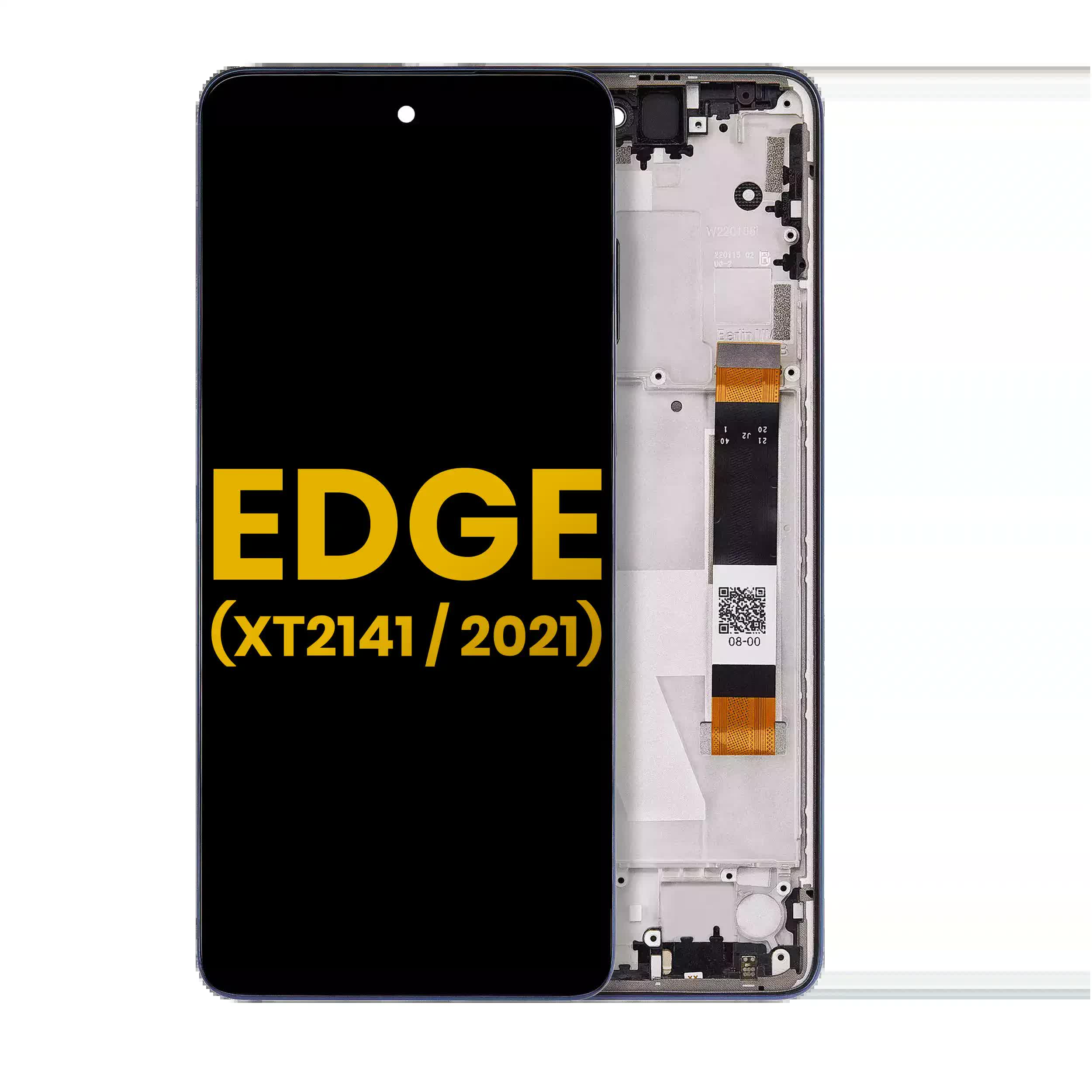 LCD Display mit Rahmen für Motorola Edge 5G (XT2141 / 2021) (professionell aufgearbeitet) (Nebula Blue)