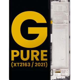 LCD Display mit Rahmen für Motorola Moto G Pure (XT2163 / 2021) (professionell aufgearbeitet)