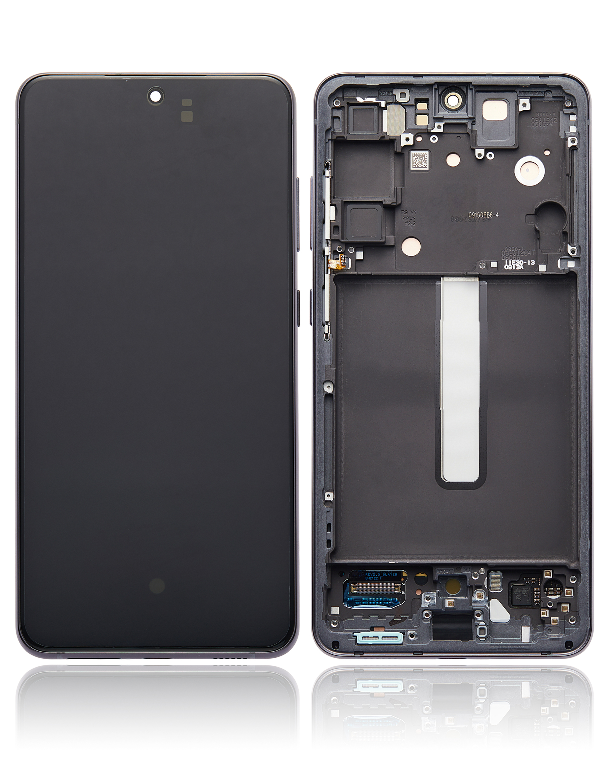 OLED Display mit Rahmen für Samsung Galaxy S21 FE 5G (US & International Version) (professionell aufgearbeitet) (Graphite) – Bild 2