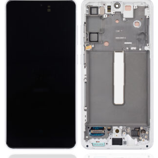 OLED Display mit Rahmen für Samsung Galaxy S21 FE 5G (US & International) (professionell aufgearbeitet) (White (Weiß))