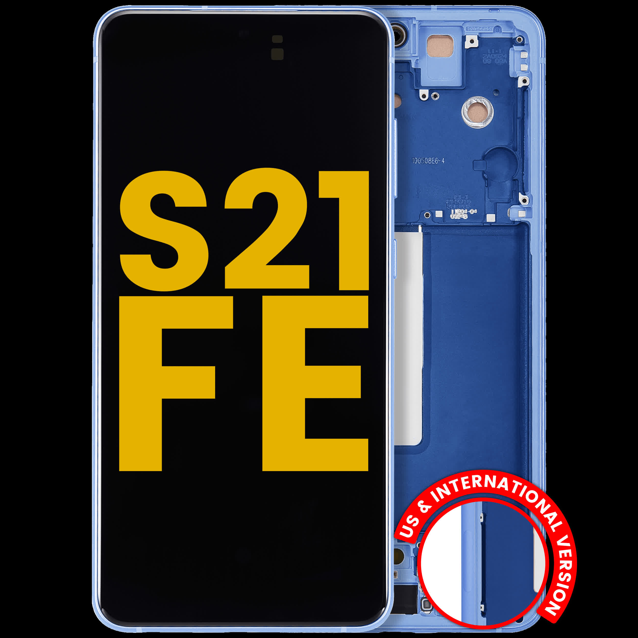 OLED Display mit Rahmen für Samsung Galaxy S21 FE 5G (US & International) (professionell aufgearbeitet) (Blue (Blau))