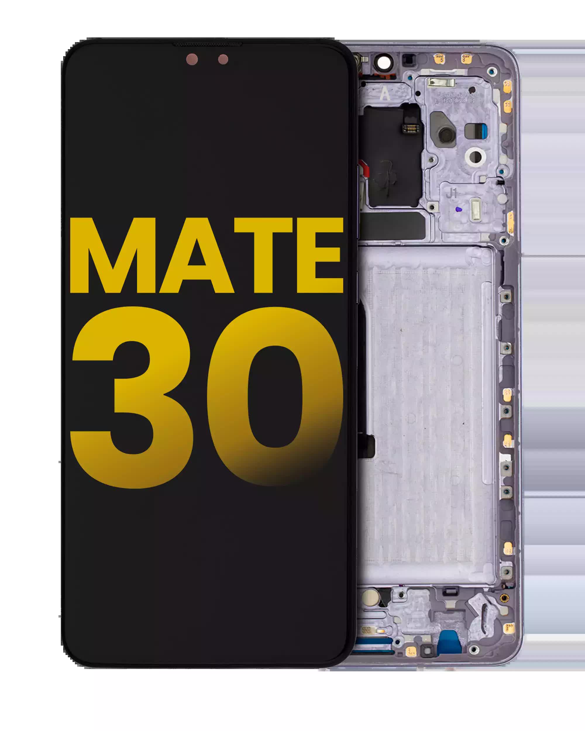 LCD Display mit Rahmen für Huawei Mate 30 (professionell aufgearbeitet) (Silver (Silber))