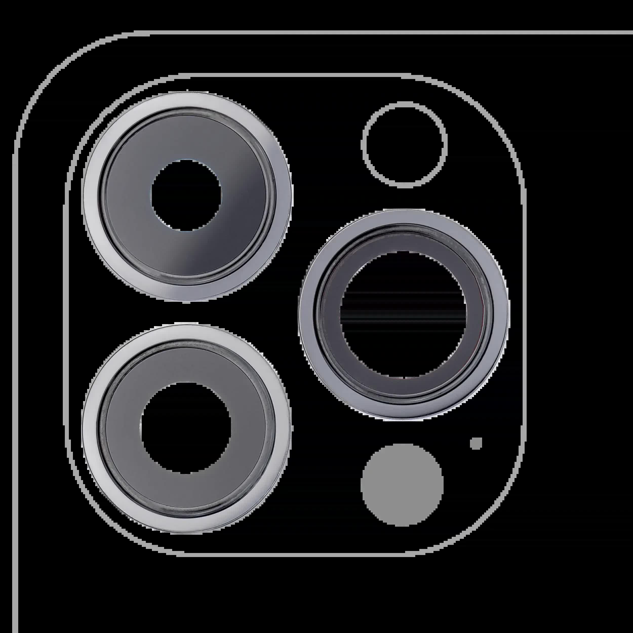 Rückkamera-Glas mit Halterung und Blende für iPhone 13 Pro / 13 Pro Max (Real Sapphire) (Premium) (Graphite)