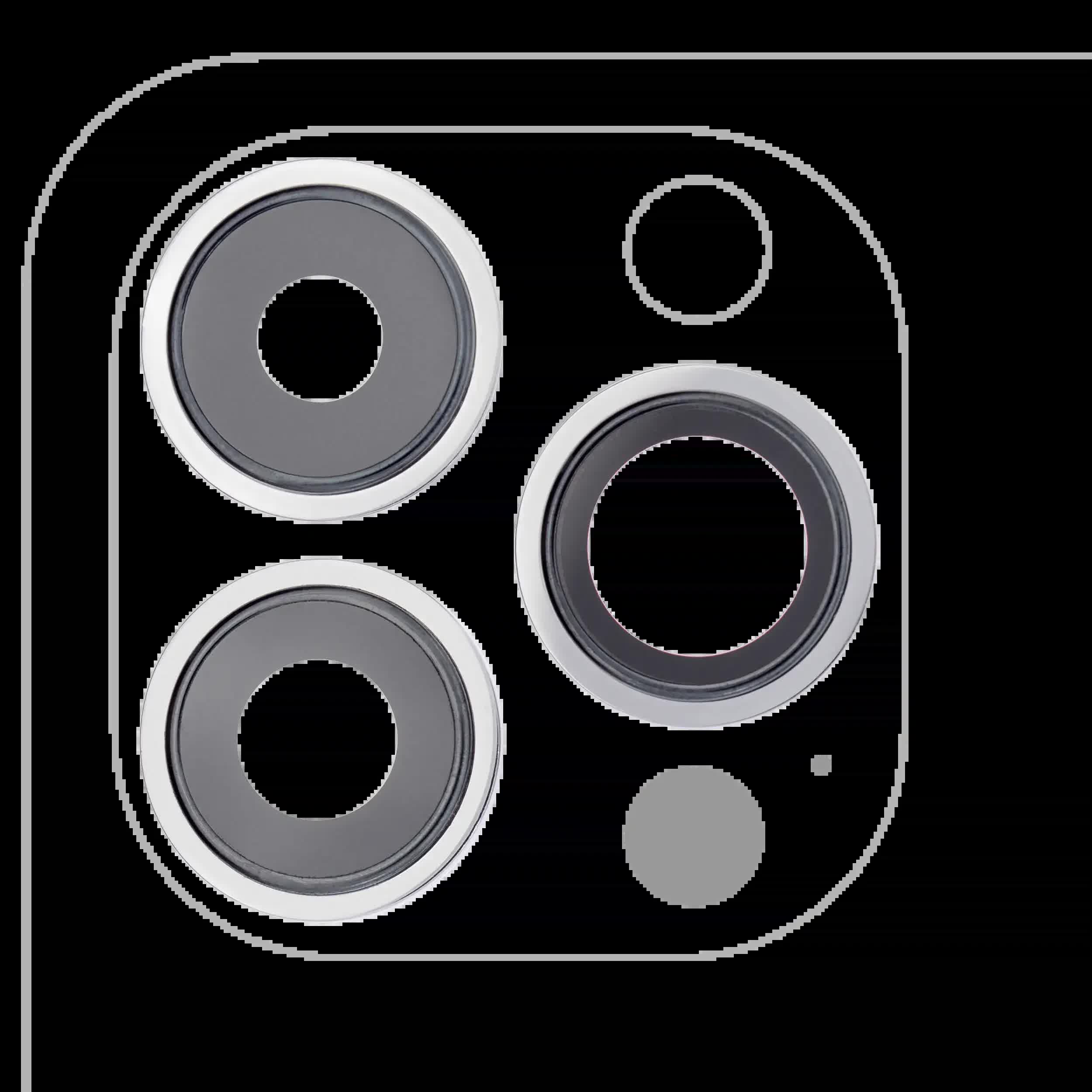 Rückkamera-Glas mit Halterung und Blende für iPhone 13 Pro / 13 Pro Max (Real Sapphire) (Premium) (Silver (Silber))