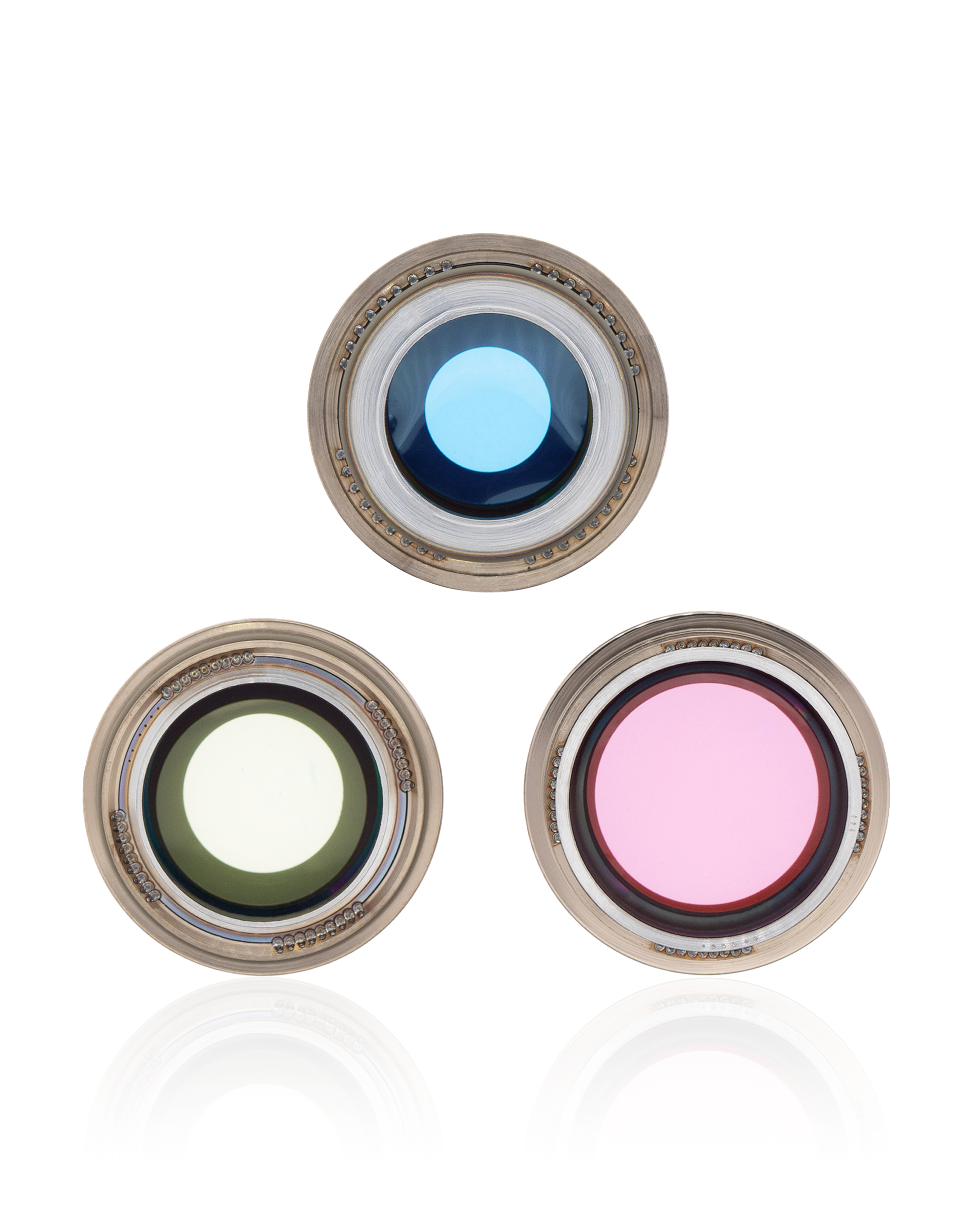 Rückkamera-Glas mit Halterung und Blende für iPhone 13 Pro / 13 Pro Max (Real Sapphire) (Premium) (Gold) – Bild 3