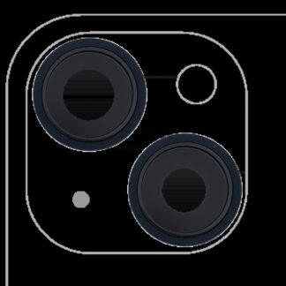 Rückkamera-Glas mit Halterung und Blende für iPhone 13 / 13 Mini (2-teiliges Set) (Real Sapphire) (Premium) (Midnight)