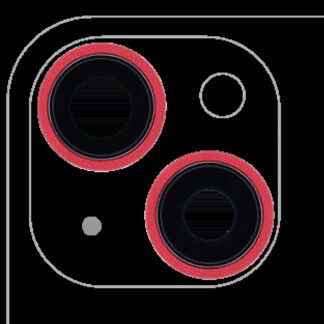 Rückkamera-Glas mit Halterung und Blende für iPhone 13 / 13 Mini (2-teiliges Set) (Real Sapphire) (Premium) (Red (Rot))