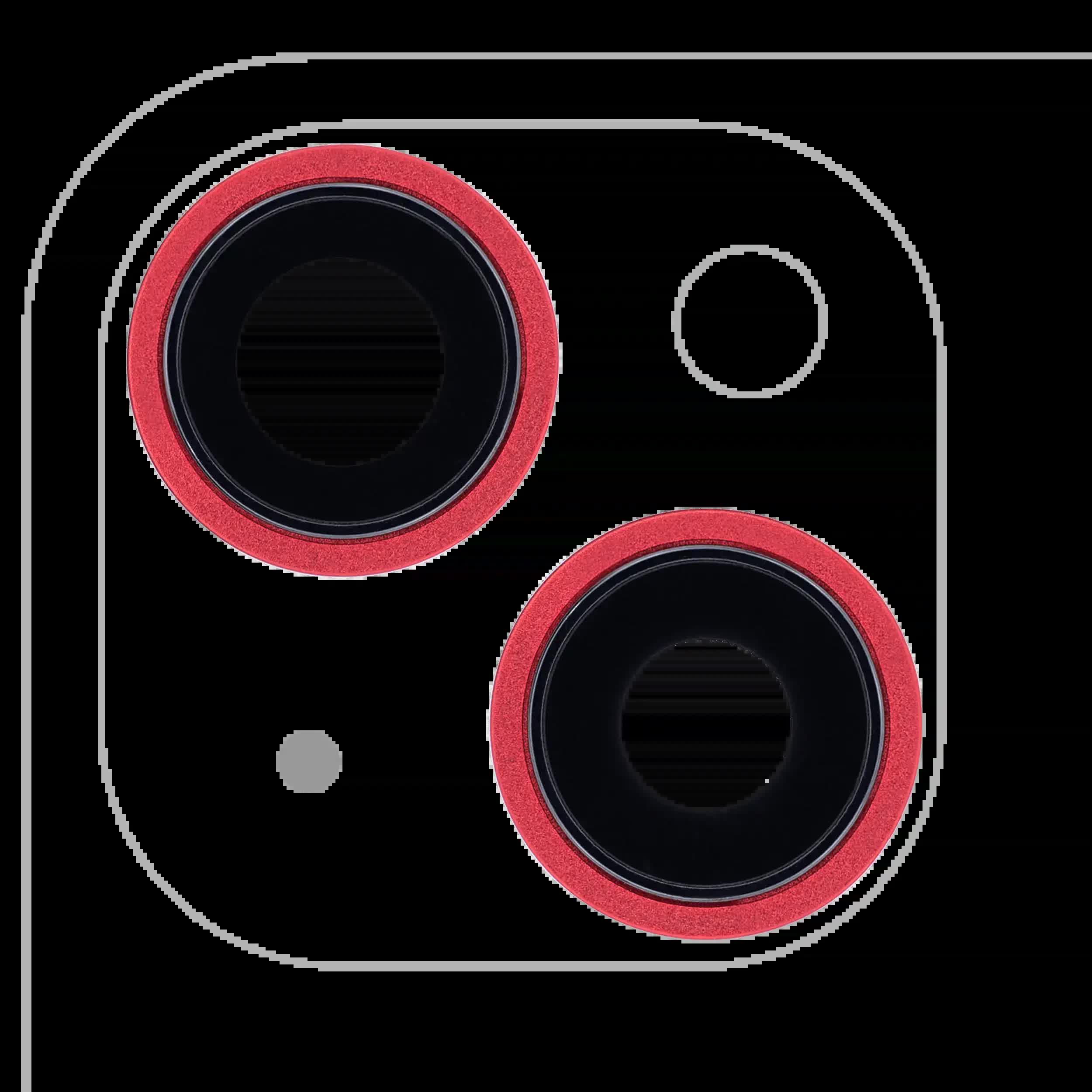 Rückkamera-Glas mit Halterung und Blende für iPhone 13 / 13 Mini (2-teiliges Set) (Real Sapphire) (Premium) (Red (Rot))