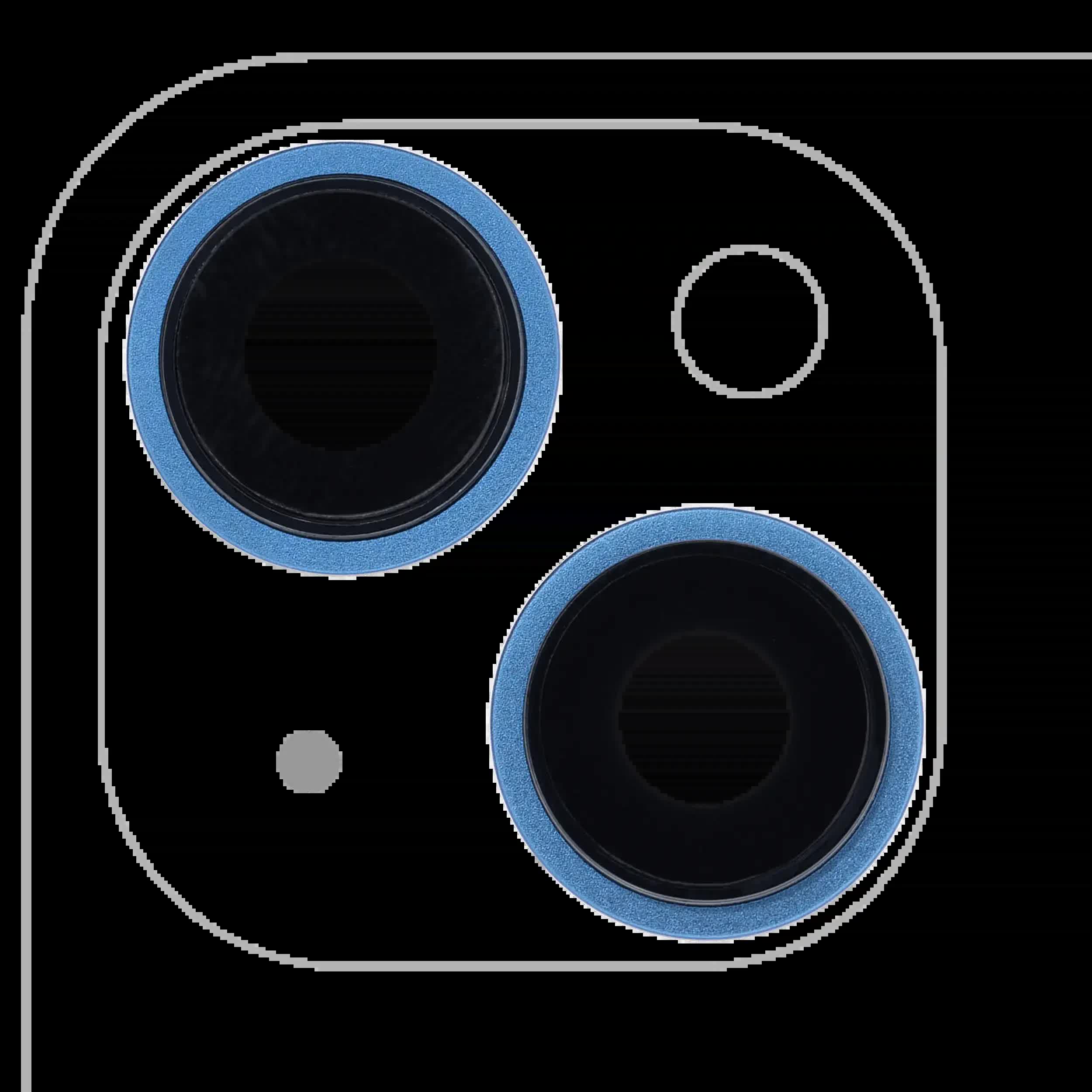 Rückkamera-Glas mit Halterung und Blende für iPhone 13 / 13 Mini (2-teiliges Set) (Real Sapphire) (Premium) (Blue (Blau))