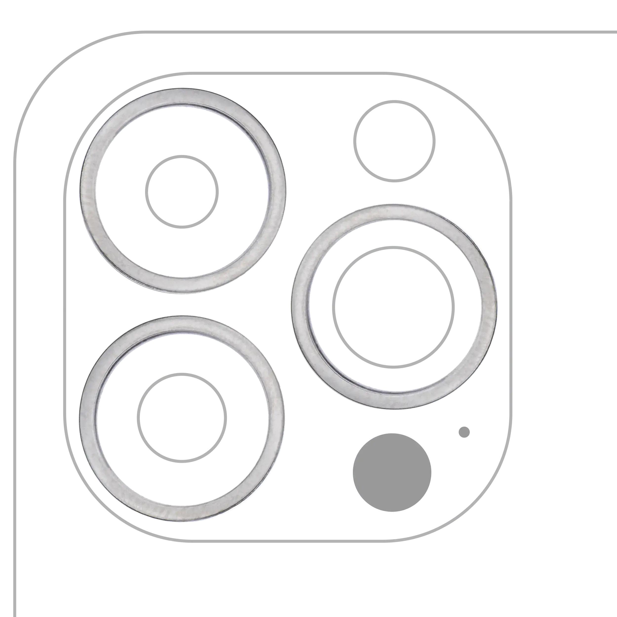 Rückkamera-Glas (nur Glas) mit Klebefolie für iPhone 13 Pro / 13 Pro Max (3-teiliges Set) (Aftermarket Plus) (10er-Pack) – Bild 5