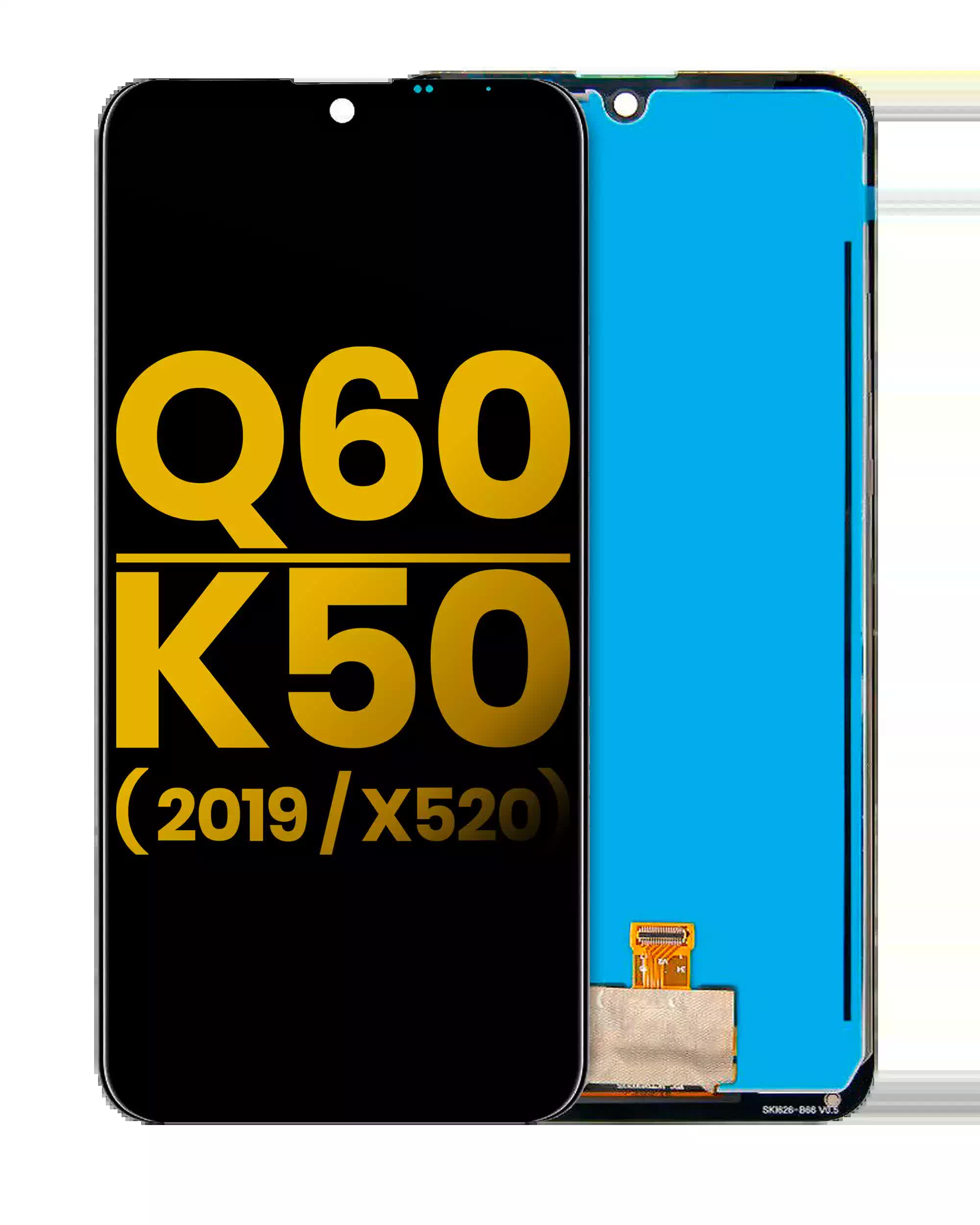 LCD Display ohne Rahmen für LG Q60 / K50 ( 2019 / X520) (professionell aufgearbeitet)