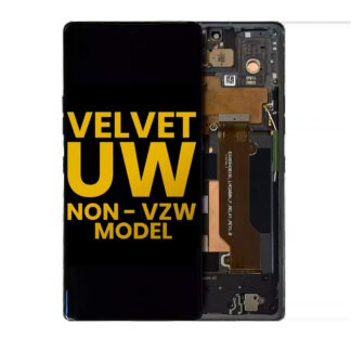 OLED Display mit Rahmen für LG Velvet 5G (Non-Verizon 5G UW Rahmen) (professionell aufgearbeitet) (Black (Schwarz))