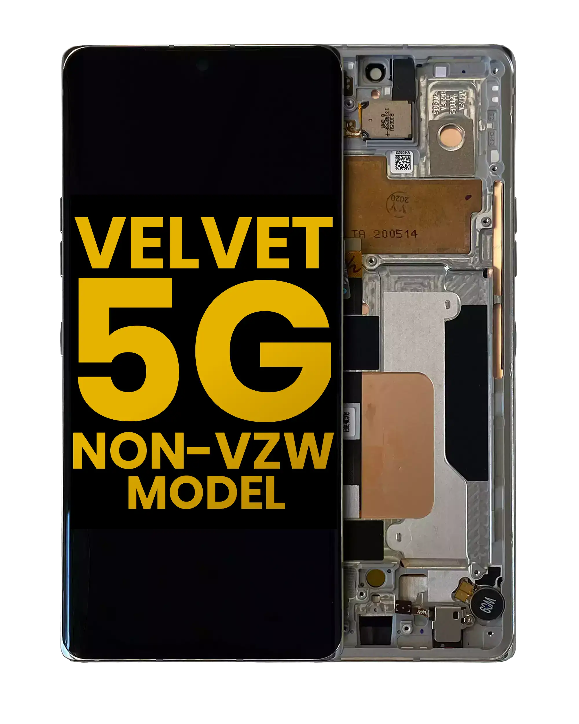 OLED Display mit Rahmen für LG Velvet 5G (Non-Verizon 5G UW Rahmen) (professionell aufgearbeitet) (Silver (Silber)) – Bild 4