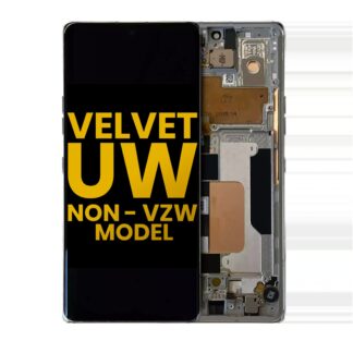 OLED Display mit Rahmen für LG Velvet 5G (Non-Verizon 5G UW Rahmen) (professionell aufgearbeitet) (Silver (Silber))