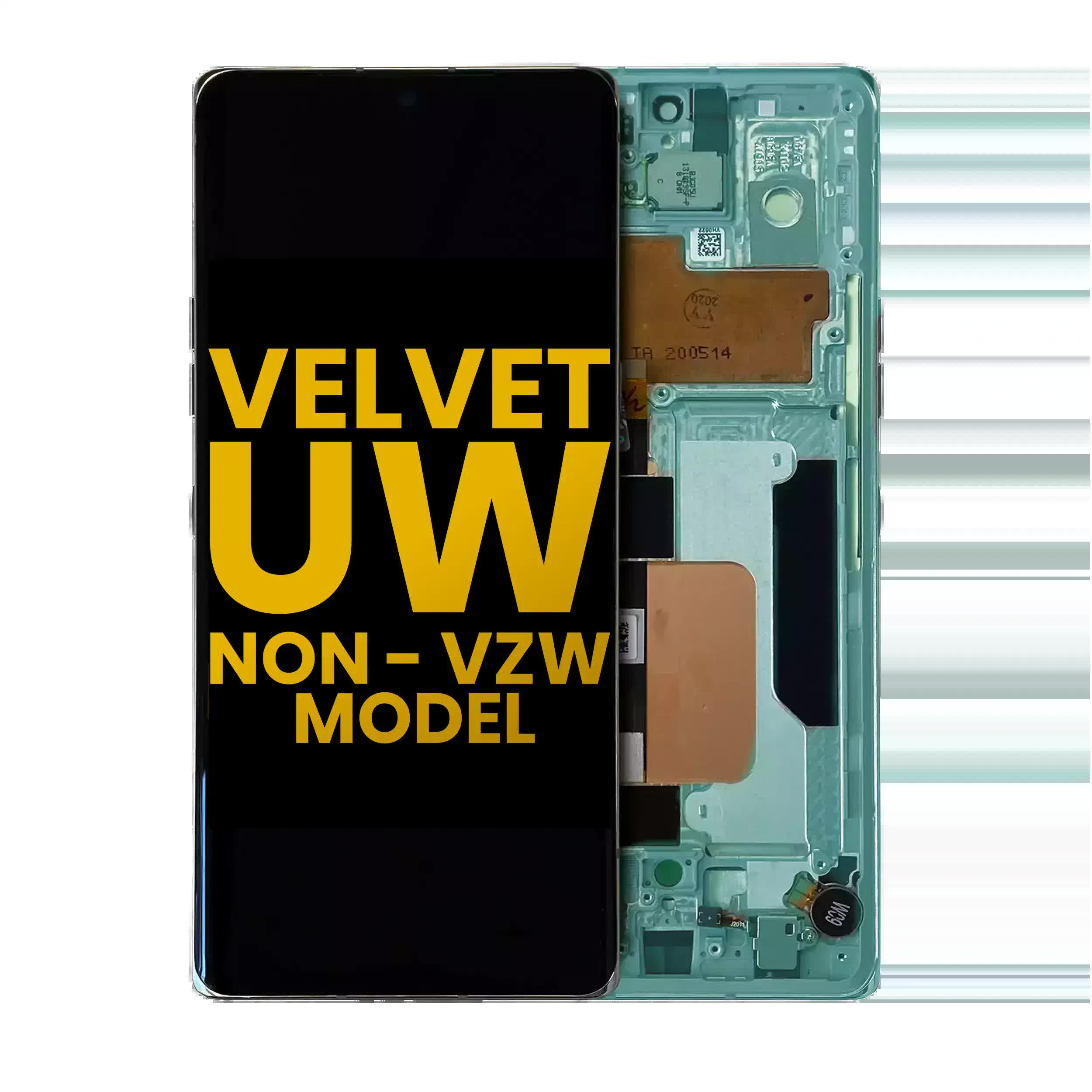 OLED Display mit Rahmen für LG Velvet 5G (Non-Verizon 5G UW Rahmen) (professionell aufgearbeitet) (Green (Grün))