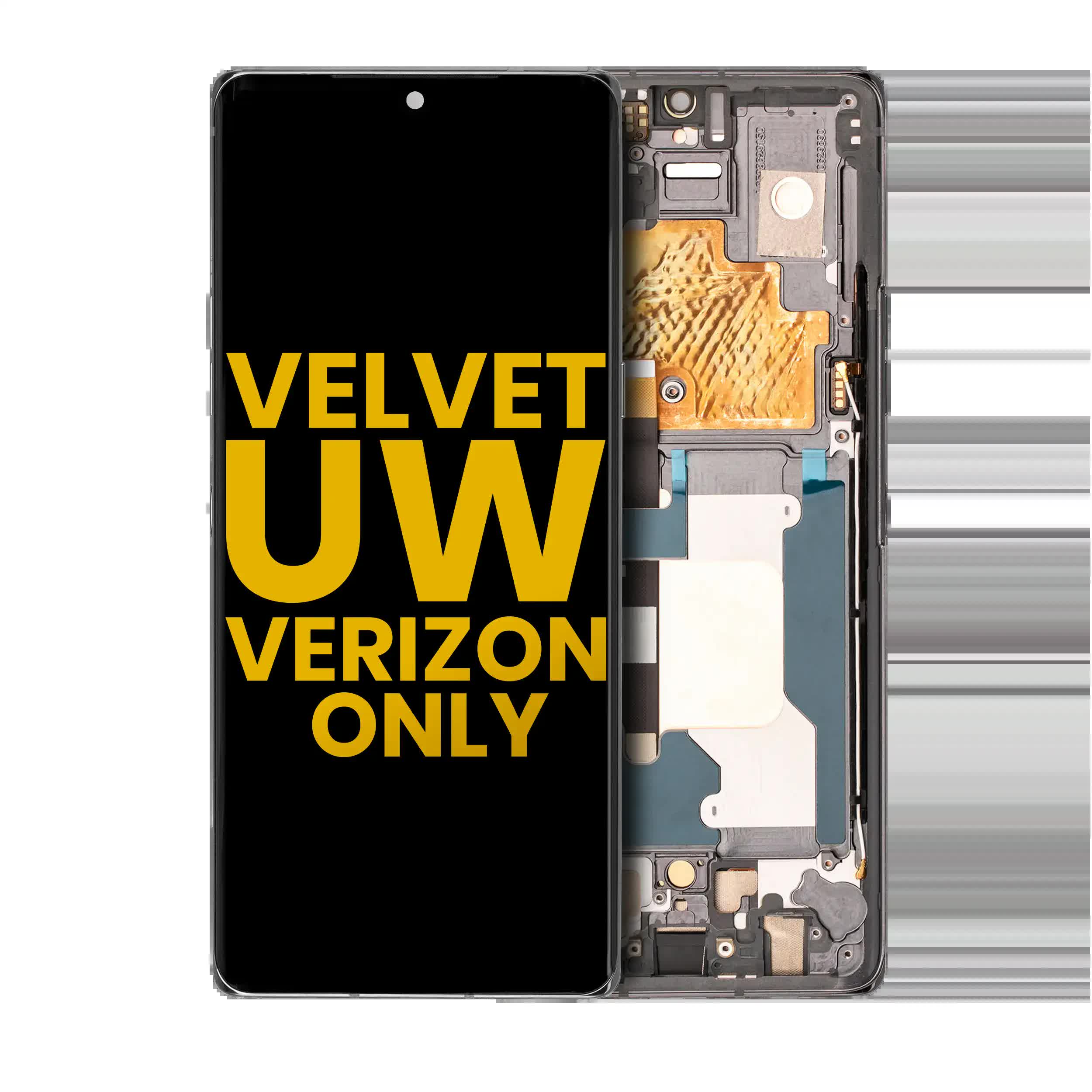 OLED Display mit Rahmen für LG Velvet 5G (Verizon 5G UW Rahmen einzeln) (professionell aufgearbeitet) (Gray (Grau))