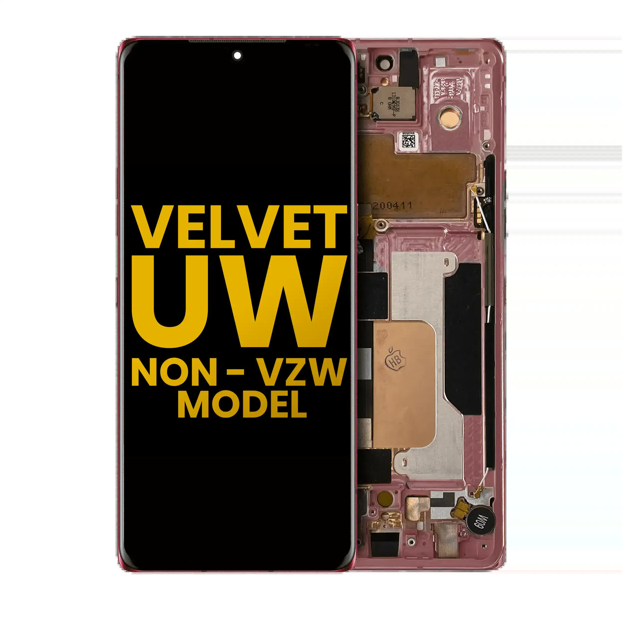 OLED Display mit Rahmen für LG Velvet 5G (Non-Verizon 5G UW Rahmen) (professionell aufgearbeitet) (Red (Rot))
