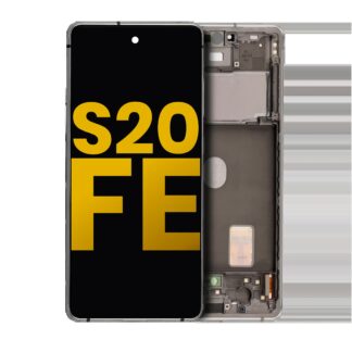 OLED Display mit Rahmen für Samsung Galaxy S20 FE 4G / 5G (professionell aufgearbeitet) (Cloud White)
