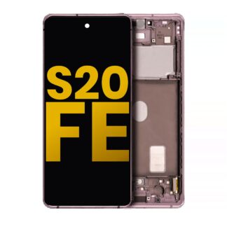 OLED Display mit Rahmen für Samsung Galaxy S20 FE 4G / 5G (professionell aufgearbeitet) (Cloud Lavender)