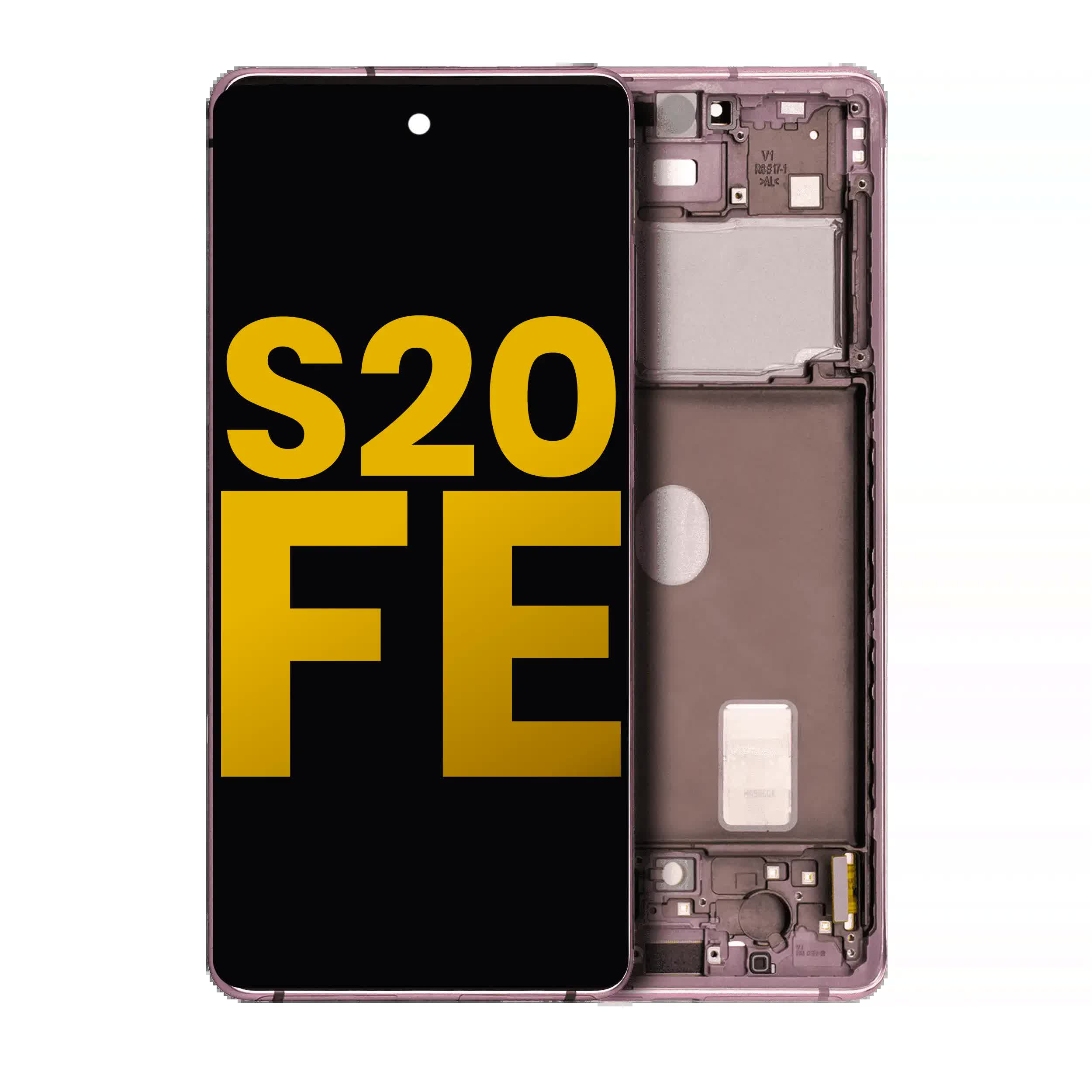 OLED Display mit Rahmen für Samsung Galaxy S20 FE 4G / 5G (professionell aufgearbeitet) (Cloud Lavender)