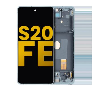 OLED Display mit Rahmen für Samsung Galaxy S20 FE 4G / 5G (professionell aufgearbeitet) (Cloud Mint)