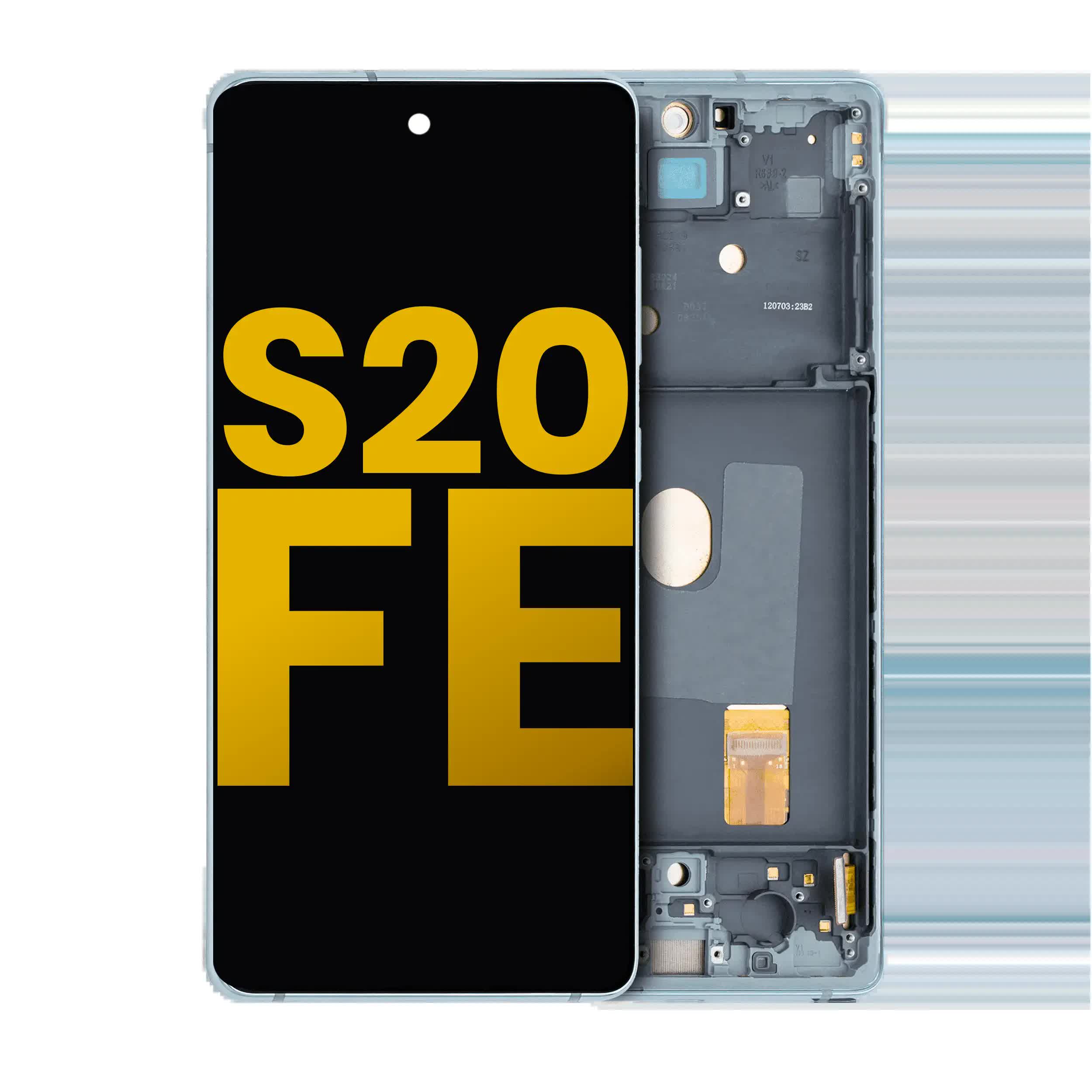 OLED Display mit Rahmen für Samsung Galaxy S20 FE 4G / 5G (professionell aufgearbeitet) (Cloud Mint)