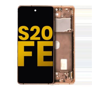 OLED Display mit Rahmen für Samsung Galaxy S20 FE 4G / 5G (professionell aufgearbeitet) (Cloud Orange)