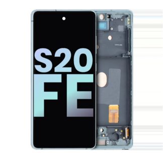 OLED Display mit Rahmen für Samsung Galaxy S20 FE 4G / 5G (Service Pack) (Cloud Mint)