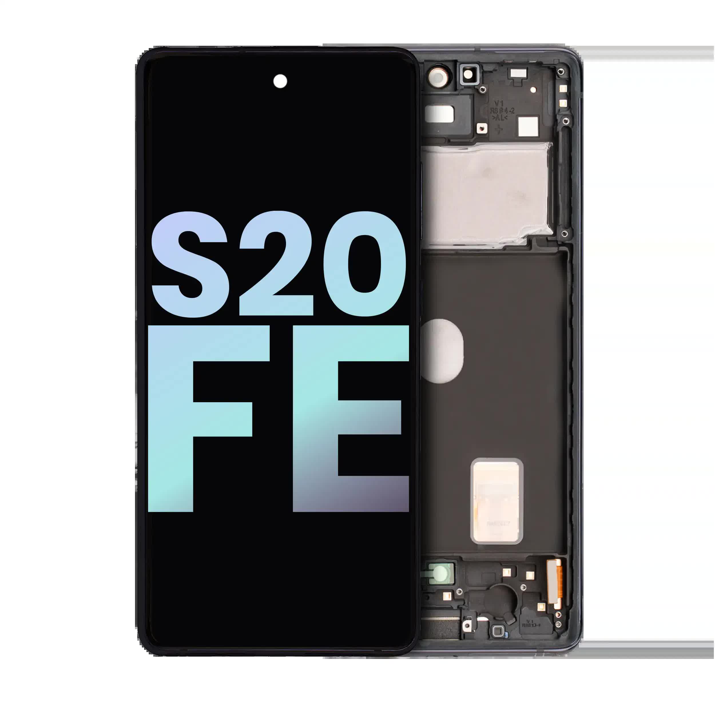 OLED Display mit Rahmen für Samsung Galaxy S20 FE 4G / 5G (Service Pack) (Cloud Navy)