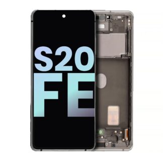 OLED Display mit Rahmen für Samsung Galaxy S20 FE 4G / 5G (Service Pack) (Cloud White)